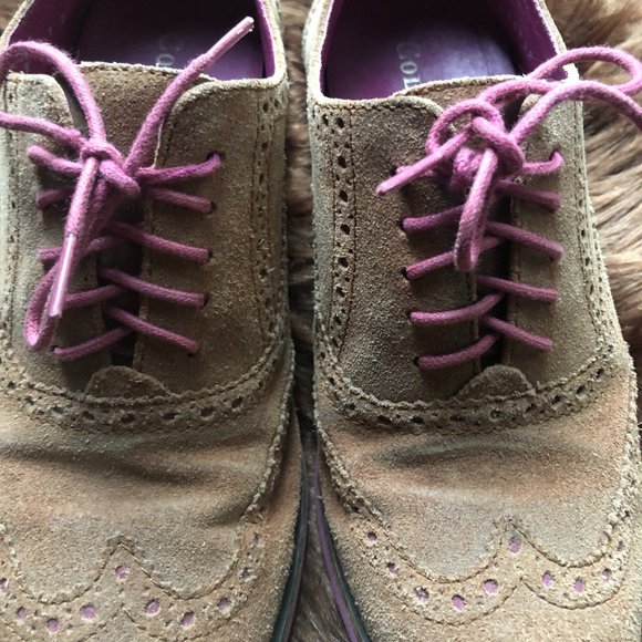 Cole Haan "Alisa" Suede Oxford Wingtips - Picture 8 of 10